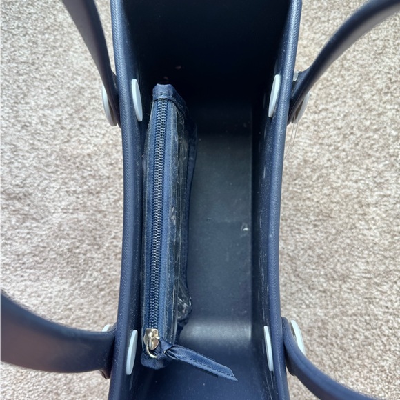 BOGG BAG Blue Perforated Tote with Structured Design 11”x8.5”x4.5” - Picture 3 of 4